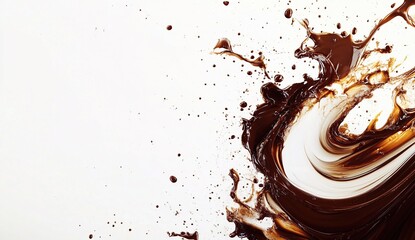 Poster - Abstract Chocolate Splash on White Background