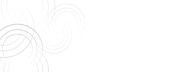 Aufkleber - Vector digital future technology concept. Abstract white background with black circle rings.