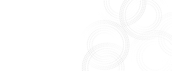 Aufkleber - Vector digital future technology concept. Abstract white background with black circle rings.