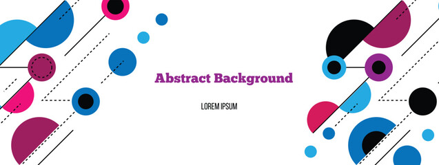 Poster - Abstract Hi Tech Line Art Colorful Figures Background Banner. Graphic design elements and resources vector art