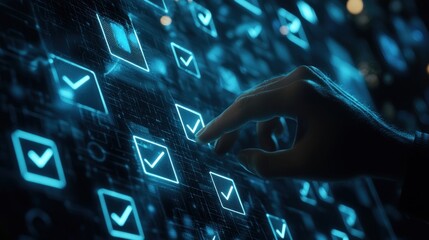 digital future: a hand interacting with a futuristic interface