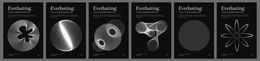 Minimalistic y2k technology flyer design with wireframe shapes. Frames in modern si-fi style. Brutalist poster set elements. Y2k disign elements. Vector illustration.