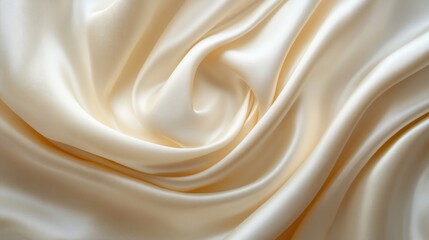 Poster - Elegant Creamy Silk Fabric Texture with Smooth Drapes and Subtle Light Reflections for Fashion and Design Projects