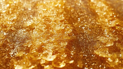 Poster - Close up of Golden Honeycomb Texture Capturing the Organic Beauty and Intricate Details of Natural Sweetness in Warm Light