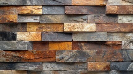 Poster - Rustic Stone Wall Texture Background with Earth Tones and Natural Variations for Interior Design and Architecture Projects