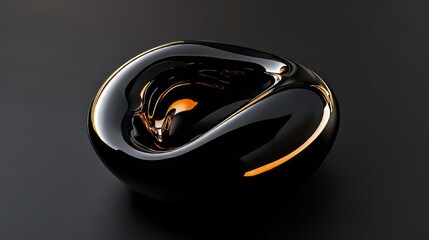 Poster - Abstract 3d shape on black background featuring dynamic geometric design, high-impact 3d illustration and digital rendering for modern digital art projects and futuristic visual concepts
