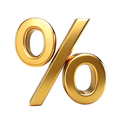 Wall Mural - golden percent sign infographic element isolated on white transparent background, png element