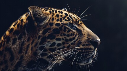 Poster - Leopard portrait: stunning fur illuminated in soft light