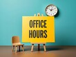 © Hunman - Office hours are shown using the text and photo of clock.