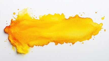 Poster - Artistic watercolor wash in vibrant yellow hues on textured paper creating a bright sunny mood and abstract design element