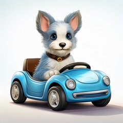  Bobtail im blauen Auto