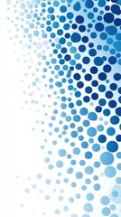 Poster - Abstract blue gradient dots on white background creating dynamic pattern for modern designs and artistic projects with clean and fresh style