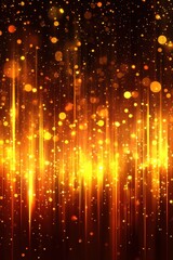 Poster - Ethereal cascade of golden light particles against a dark backdrop creating a magical and festive atmosphere for celebration and joy