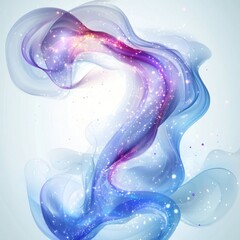 Poster - Ethereal shimmering wave of blue and purple light abstract background for creative design and decoration with a dreamy and magical visual mood
