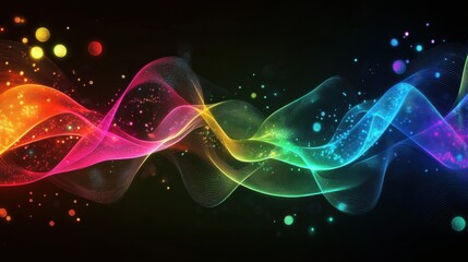 Fototapete - A colorful abstract digital wave pattern.