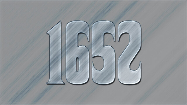 3D Glass effect number design of 1652, glassy background.