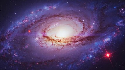 A highly detailed cosmic background showcasing vast galaxies