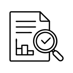 Poster - Document audit checklist with magnifying glass for business analysis and data review process report check