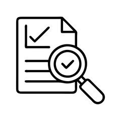 Poster - Document review checklist with magnifying glass for audit and inspection analysis of data and report