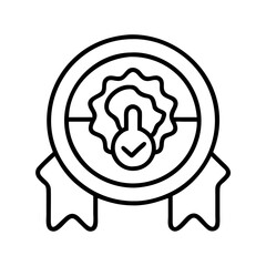 Poster - Security badge vector icon for secure website certification and approved safety guarantee symbol design element