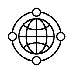 Poster - Global network connection icon for internet worldwide communication technology and business 