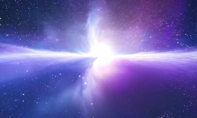 Wall Mural - blue and violet galactic mist with twinkling stars