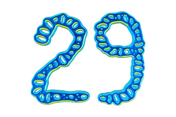 Poster - 3d Blue Number 29 For Math And Business Concept
