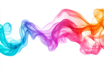 Fototapete - Abstract Gradient Smoke Waves Background with Vibrant Colors on White Backdrop