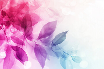 Poster - Delicate Leaves in Pink and Blue Gradient Creates a Dreamy Abstract Pattern