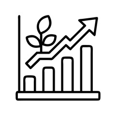 Poster - Growth chart with plant icon representing business growth investment and financial success diagram concept