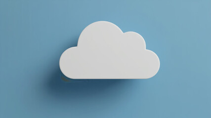 Poster - A clean, white cloud against a serene, pastel blue background. Simple and peaceful