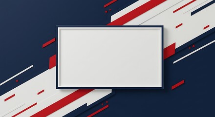 Poster - Framed Artwork Display on Patriotic Background with Stars and Stripes