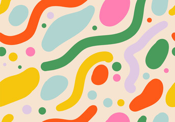 Wall Mural - simple childish hand drawn seamless pattern. random colorful scribble backdrop with swirls, bundles 