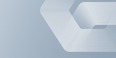Wall Mural - simple hexagon lines on gray background. geometric stripe lines design art