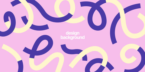 Wall Mural - background with wavy colored shapes. vector squiggles lines for flyer, poster, cover or banner.