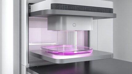 Poster - Automated drug dissolution testing equipment analyzing tablet absorption rates.