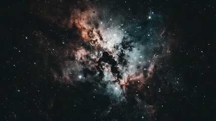 Wall Mural - an artistic representation of interstellar space and a celestial figure