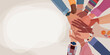 © melita - Stacked hands of diverse people. Teamwork community cooperation inclusion diversity and agreement between colleagues concept