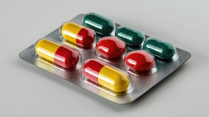 Poster - High-speed pharmaceutical packaging line sealing and labeling medicine bottles.