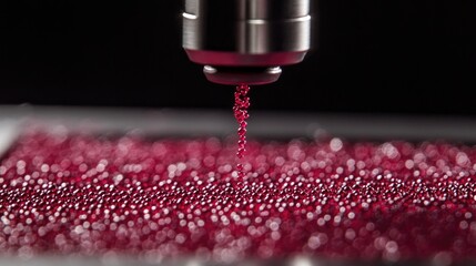 Poster - Innovative nanotechnology in pharmaceuticals with tiny particles magnified under a microscope.
