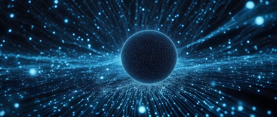 Poster - The concept of internet network connectivity and advanced communication systems represents the future development of advanced information technology. A digital network of interconnected nodes and line
