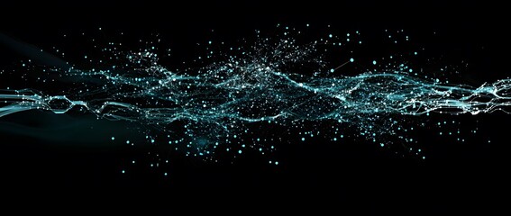 Poster - The concept of internet network connectivity and advanced communication systems represents the future development of advanced information technology. A digital network of interconnected nodes and line
