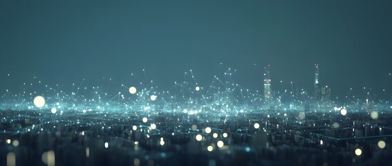 Poster - The concept of internet network connectivity and advanced communication systems represents the future development of advanced information technology. A digital network of interconnected nodes and line