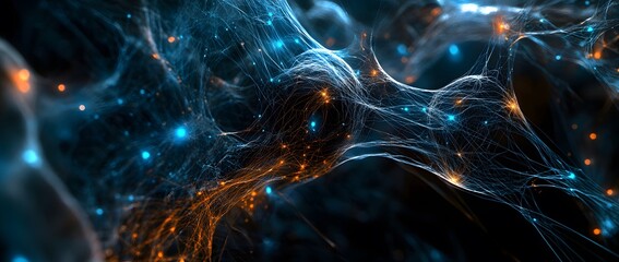 Poster - The concept of internet network connectivity and advanced communication systems represents the future development of advanced information technology. A digital network of interconnected nodes and line