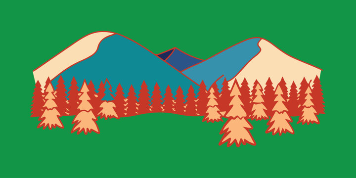 Mountain Wilderness Retro Graphic Design