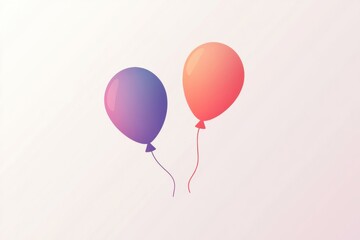 Poster - Colorful balloons float in a minimalist design, creating a festive atmosphere with smooth gradients for celebrations or parties