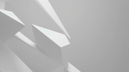 Poster - A collection of white shapes on a plain abstract background, suitable for various design and illustration purposes