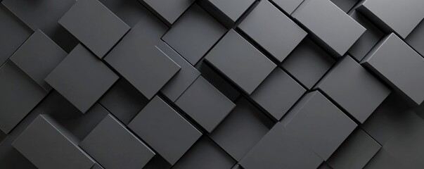 Aufkleber - Abstract background of dark grey cubes creating geometric pattern