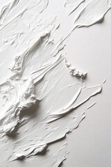 Poster - Thick white oil paint creating an abstract design