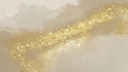 Poster - Abstract Gold Glitter Swirl on Neutral Background for Festive Design